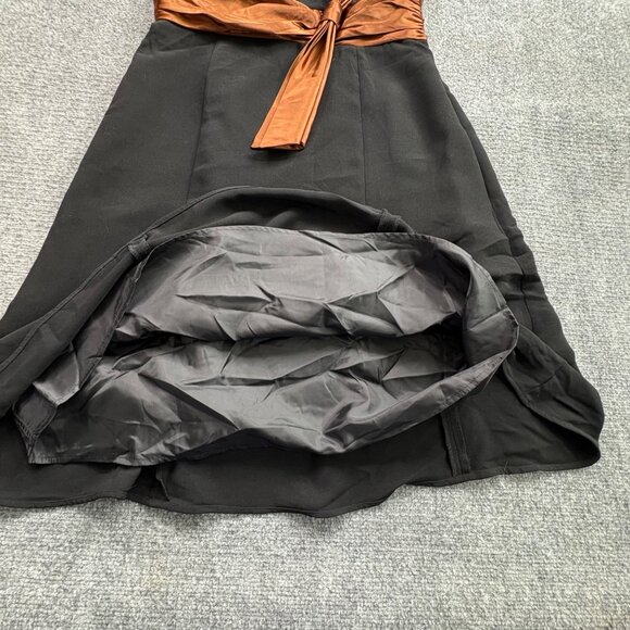 Jessica Howard Dress‎ 12 Black Copper Waist Tie New Years Eve Event Party Prom - Picture 5 of 14